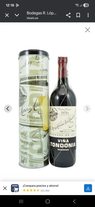 Estuche Lata Viña Tondonia Reserva