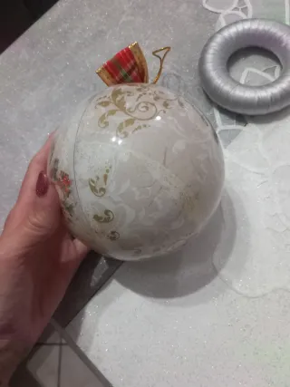 Palla decorata decoupage con angeli