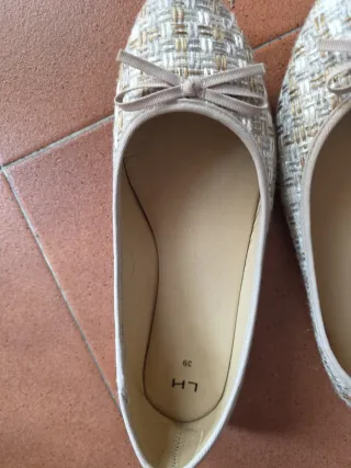 Manoletinas Beige/Multicolor Talla 39