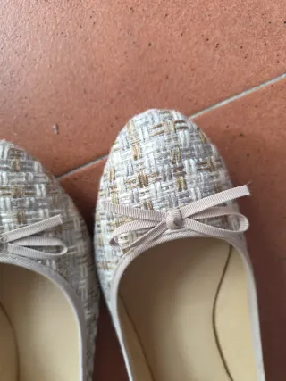 Manoletinas Beige/Multicolor Talla 39