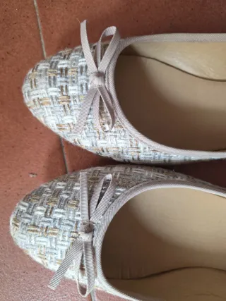 Manoletinas Beige/Multicolor Talla 39