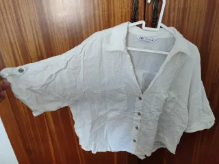 Camisa corta ZARA blanca Talla M
