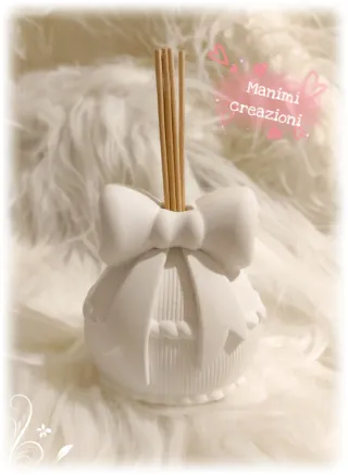 Profumatore ambiente ceramica bianco fiocco