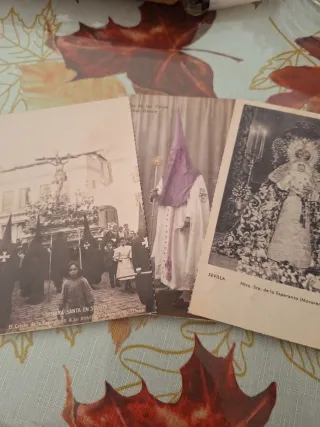 Tres cartoline della Settimana Santa di Siviglia