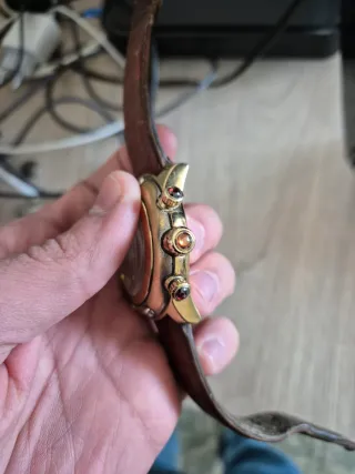 Orologio Glam Rock Uomo Cronografo Oro