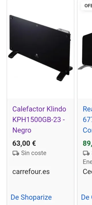 Calefactor cristal templado Klindo