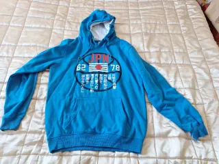 Felpa con cappuccio uomo blu