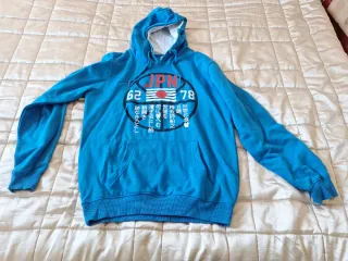 Felpa con cappuccio uomo blu