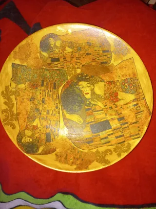 Piatto decorativo decoupage Il Bacio