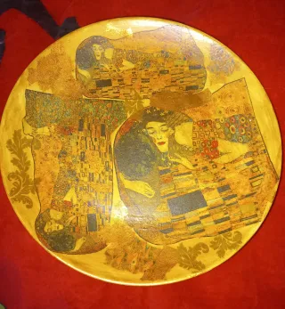 Piatto decorativo decoupage Il Bacio