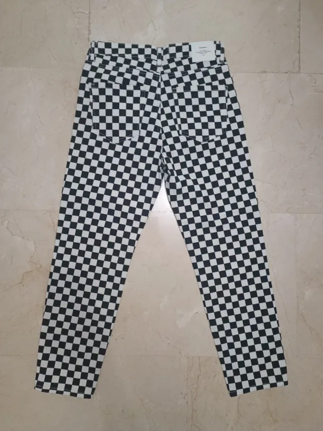 Vaqueros cuadros blanco y negro