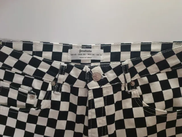 Vaqueros cuadros blanco y negro