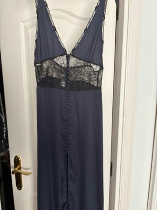 Vestido Zara fiesta encaje azul M “” pequeña