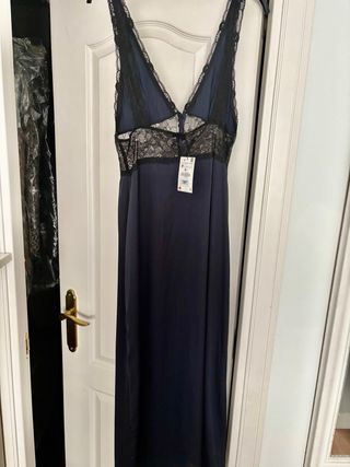 Vestido Zara fiesta encaje azul M “” pequeña
