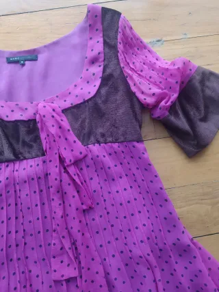 Vestido Marc Jacobs Rosa Magenta y Marrón