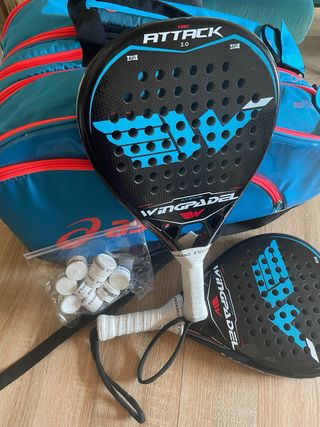Paletero Asics + 2 Palas Wingpadel + Grips