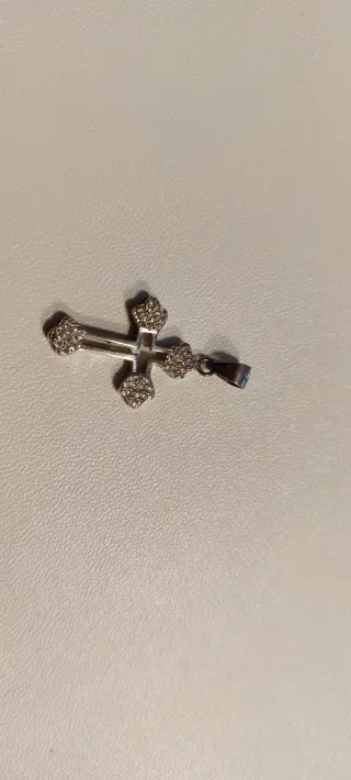 Colgante Cruz Brillante Plata