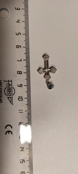 Colgante Cruz Brillante Plata