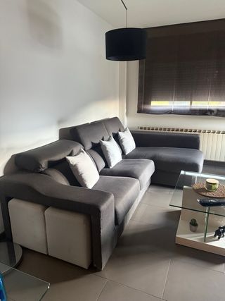 Sofá Chaise Longue Gris Antracita