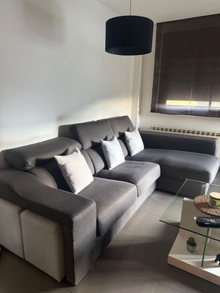 Sofá Chaise Longue Gris Antracita