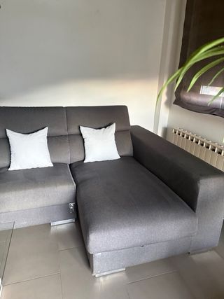 Sofá Chaise Longue Gris Antracita