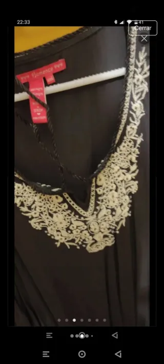 Vestido Flamenco Negro Bordado