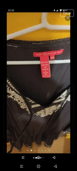 Vestido Flamenco Negro Bordado