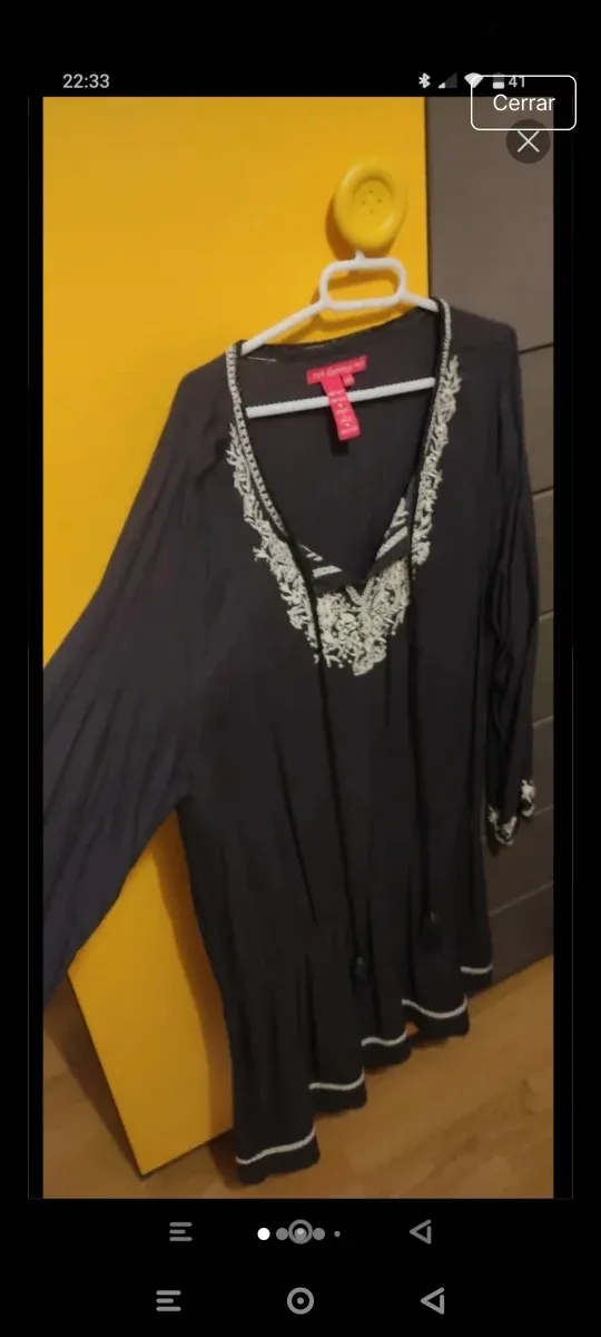 Vestido Flamenco Negro Bordado