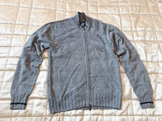Maglione uomo grigio zip taglia L