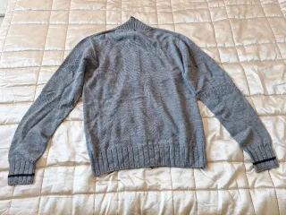Maglione uomo grigio zip taglia L