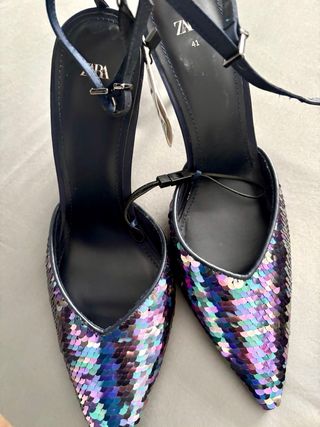 Zapatos de fiesta Zara Talla 41 lentejuelas