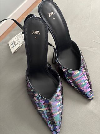 Zapatos de fiesta Zara Talla 41 lentejuelas