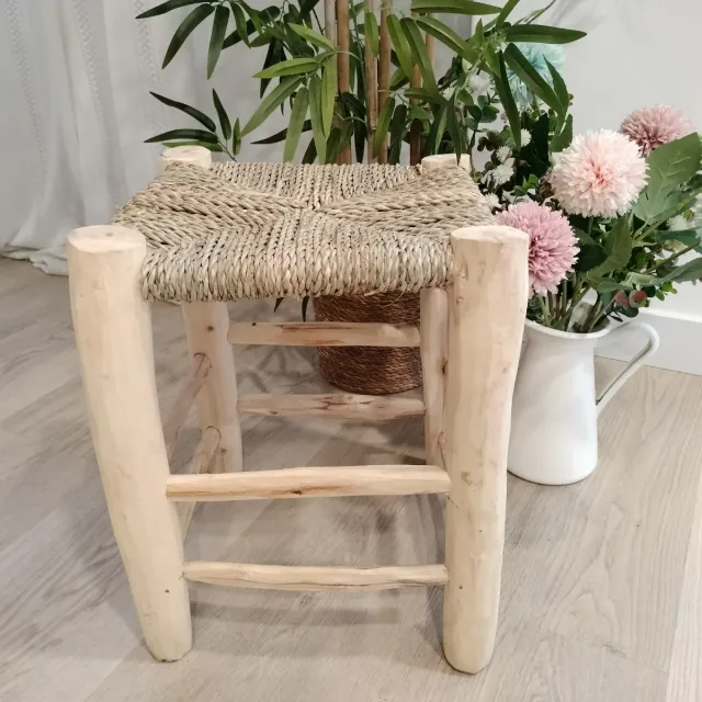 Taburete de Madeira Artesanal