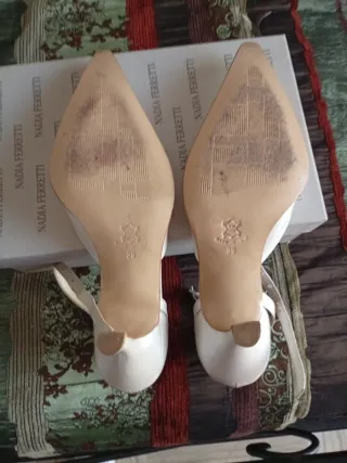 Scarpe in vero cuoio avorio vintage Nadia Ferretti