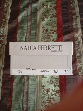 Scarpe in vero cuoio avorio vintage Nadia Ferretti