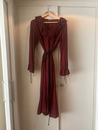 Vestido Zara Boho Chic Granate