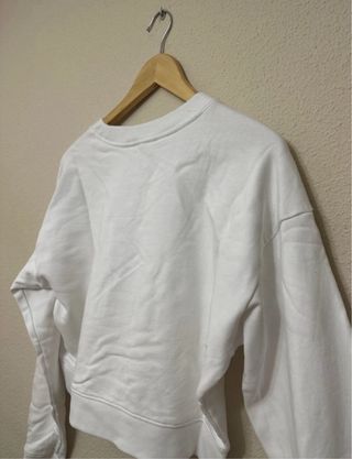 Sudadera Guess Blanca Logo Rosa