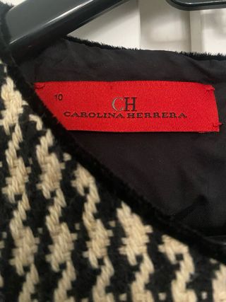 Vestido Carolina Herrera Beige y Negro