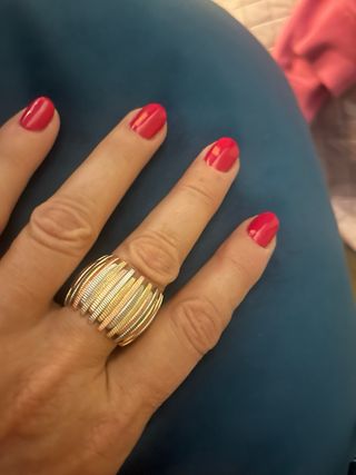 Anello a fascia oro e argento