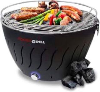 Barbacoa Carbón Negra y Plateada