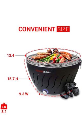 Barbacoa Carbón Negra y Plateada