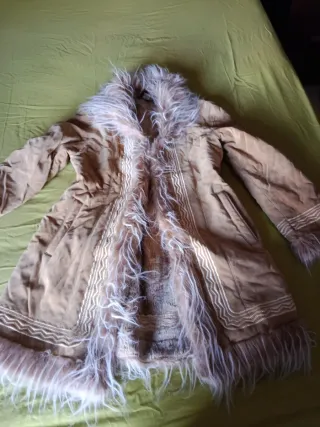 Abrigo mujer talla L/40 beige/marrón