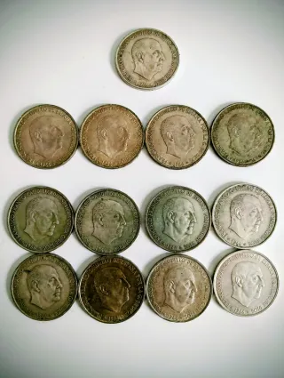 13 Monedas 100 Pesetas Plata Franco