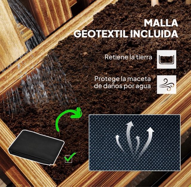 Fioriera da parete in legno