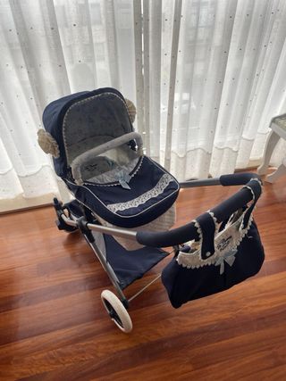 Carrito Muñecas DeCuevas Azul con Bolso