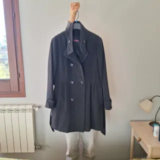 Abrigo 3/4 de lana gris