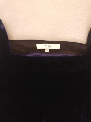 Blusa Tibi terciopelo azul