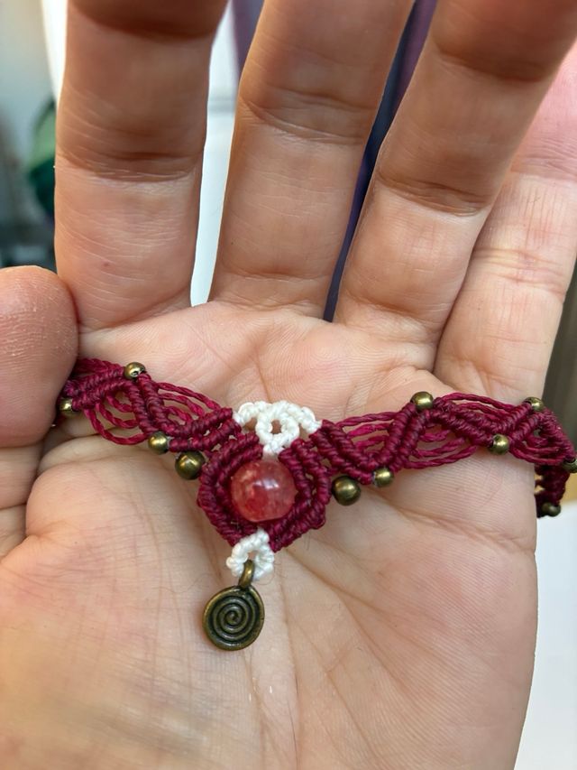 Gargantilla macramé hecha a mano