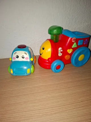 Lote 2 Juguetes Coche y Tren Fisher Price