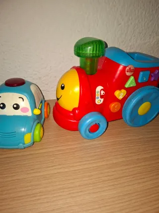 Lote 2 Juguetes Coche y Tren Fisher Price